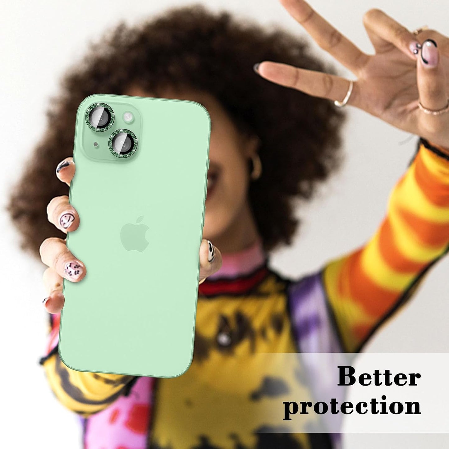 11, 9H Kucheed Bling Camera Lens Protector Compatible for iPhone Glitter Tempered Glass Camera Cover Film Stickers