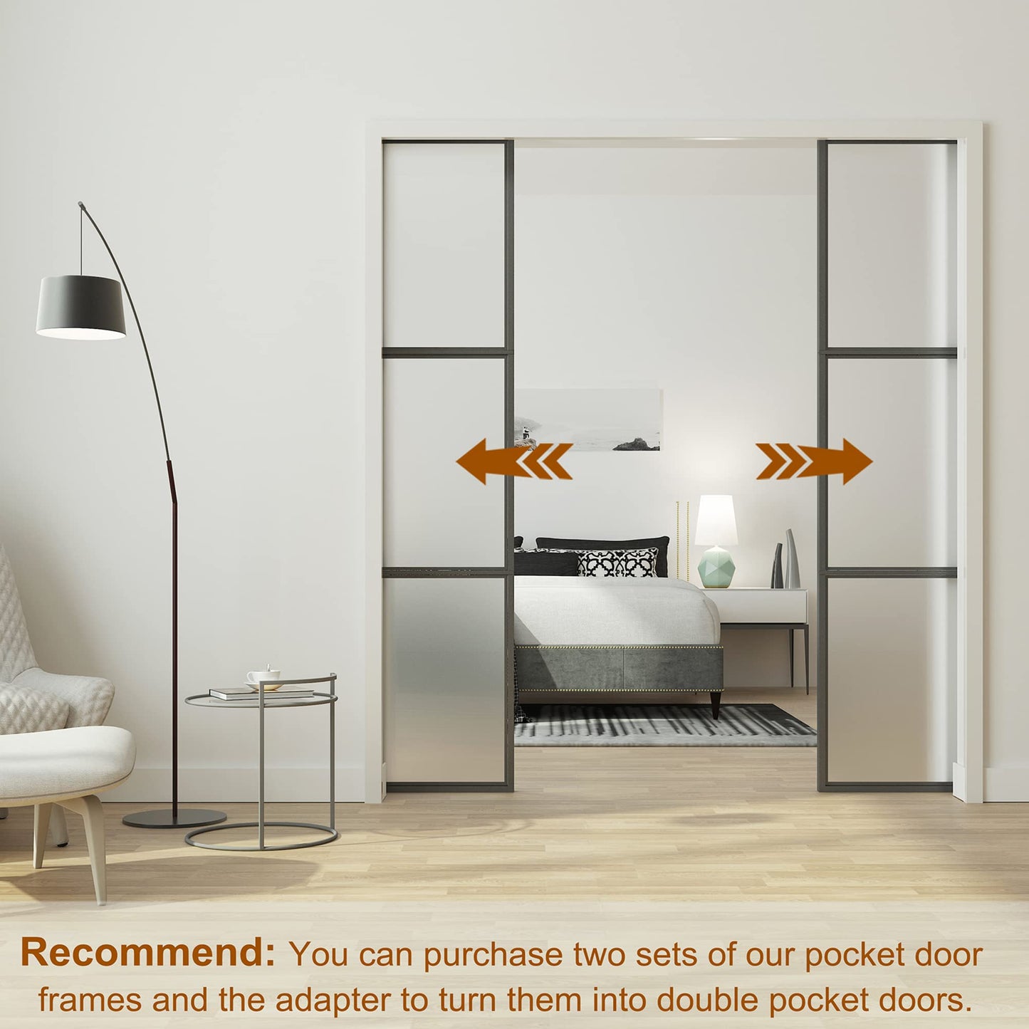 JUBEST 36"x 80" Pocket Door Frame Kit with 220LBS Soft Close Mechanism and Galvanized Steel Studs, Pocket Door Kit for 2x4 Stud Wall, Suitable for Doors Wide 24"-36", Easy to Install