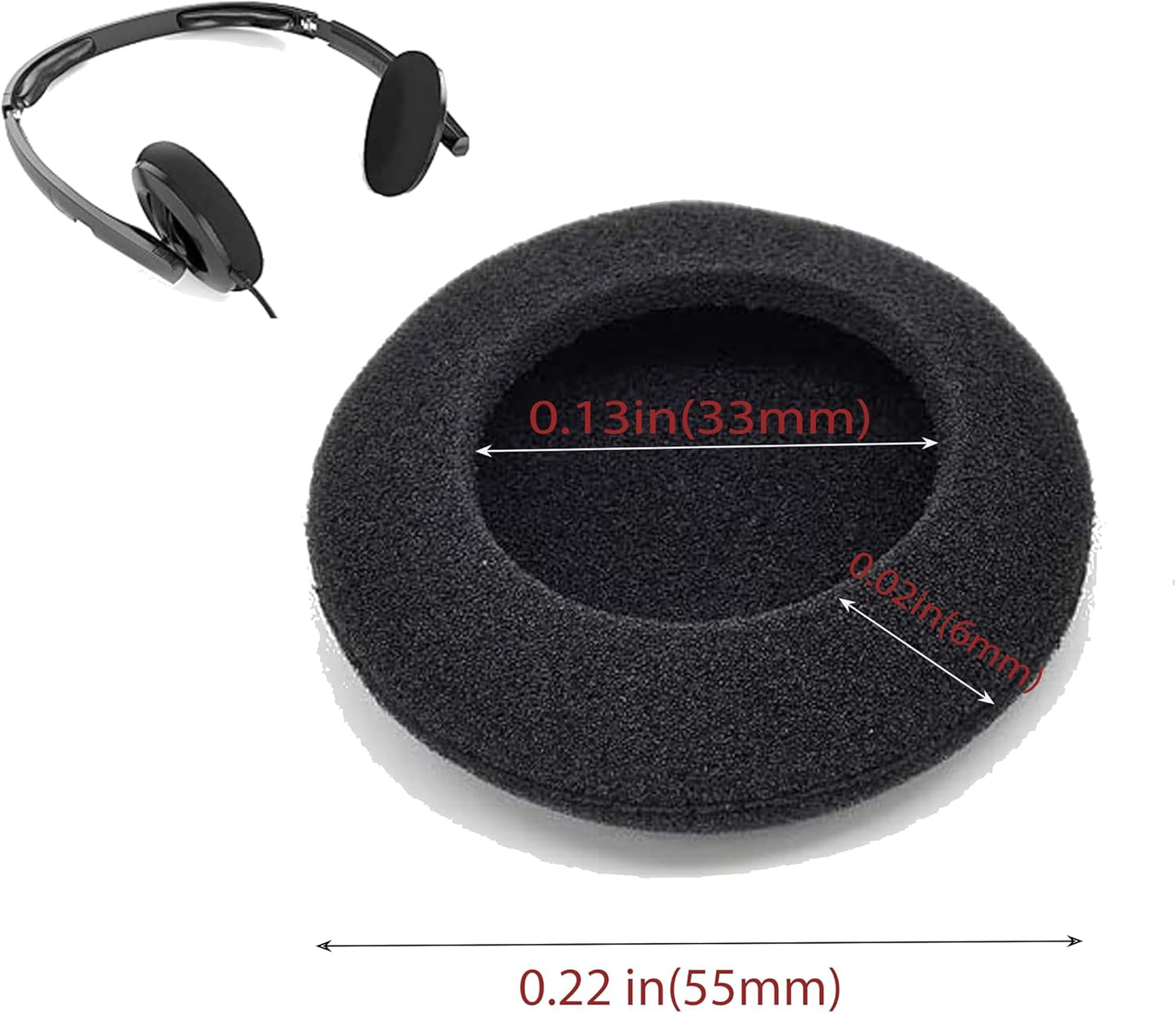 xieyaxie 24 Pack 55MM Headset Headsets, Black Headphone Earpads Replacement Cushions | Soft Ear Covers & Cushions