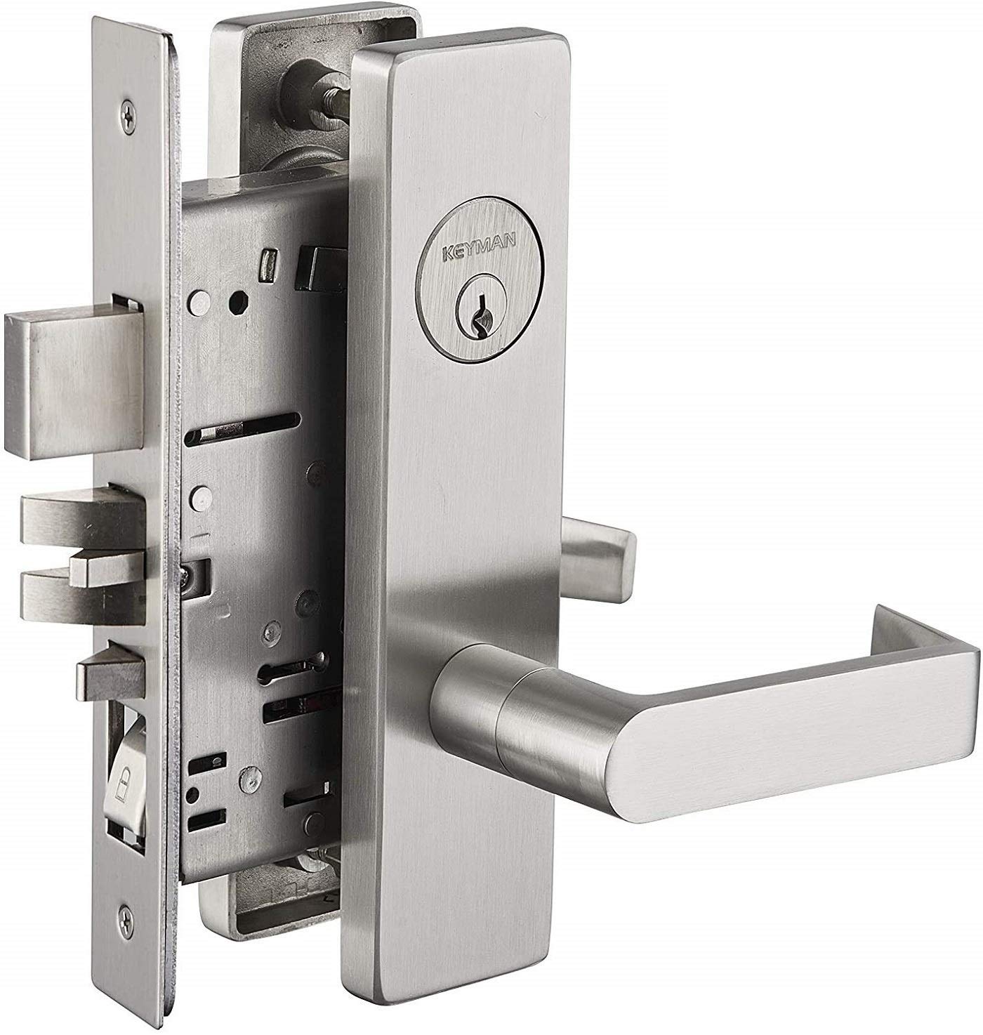 Commercial Heavy Duty Mortise Lock Escutcheon Plate Handle Set for Entrance/Office Front Door F20