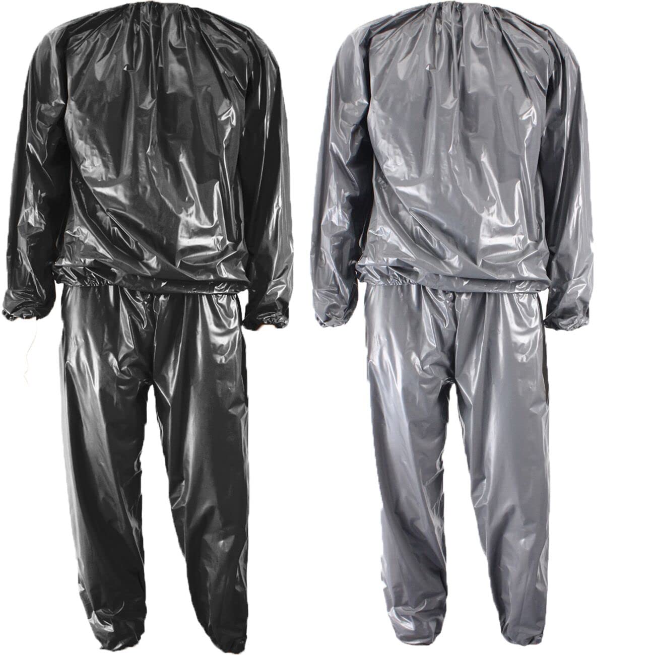 Swibow Heavy Duty Sauna Suit Men Women Weight Loss Exercise Slim Gym Fitness Workout Anti-Rip Sweat Sauna Suits (Black, L)