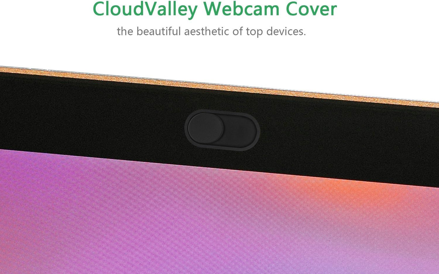 CloudValley [5 Pack] 0.6mm-Thin 8/7/6 Black-5 Webcam Cover Slide, Metal Web Camera Cover Sticker for MacBook Pro