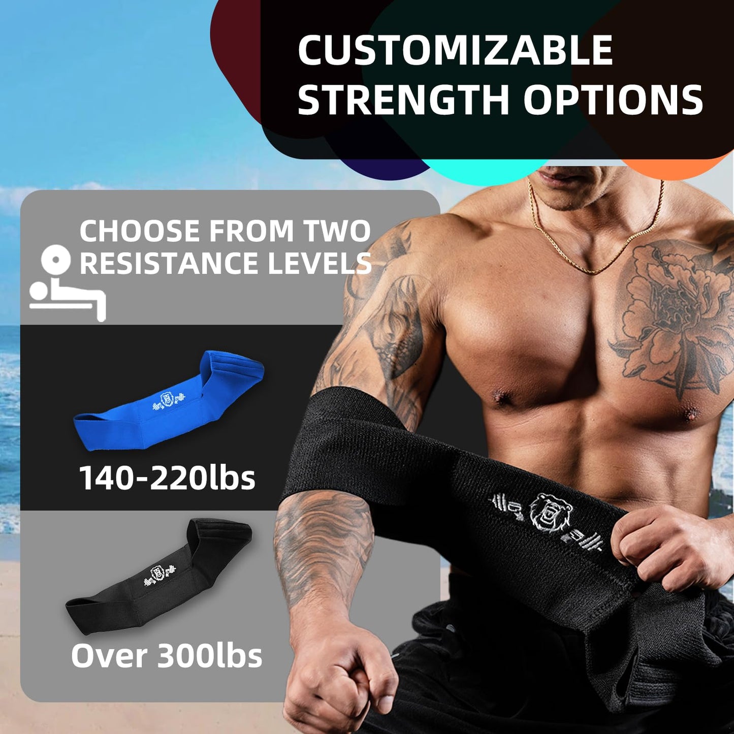 MANUEKLEAR Bench Press Band, Sling Bench Press Band for Men and Women Power Weight Lifting Fitness - Push Up Exercise Assistance Bench Block Increase Strength Gym Workout Equipment