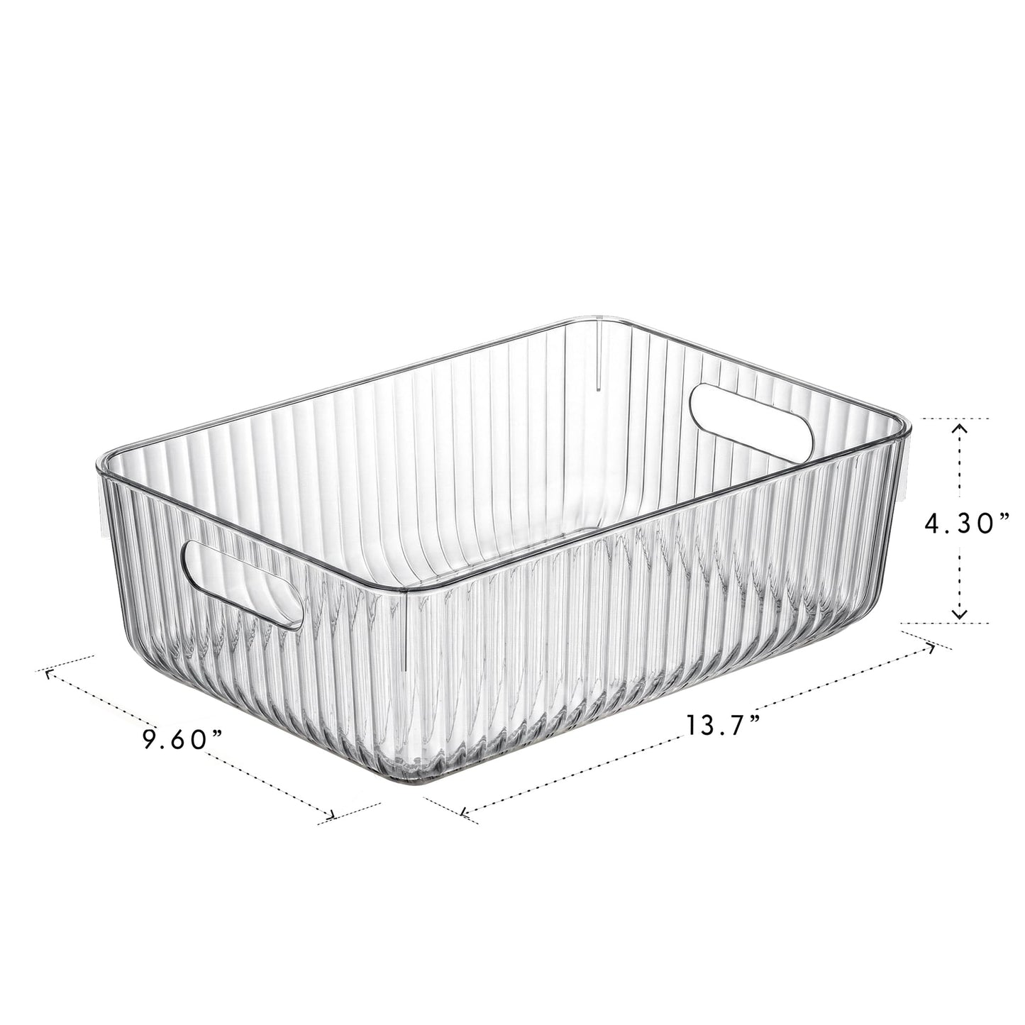 BINO | Plastic Storage Bins, Large | THE GATSBY COLLECTION | Clear Storage Bins for Organization | Pantry Organizers | Kitchen Organizer | Fridge & Freezer Organizer | Cabinet Plastic Containers
