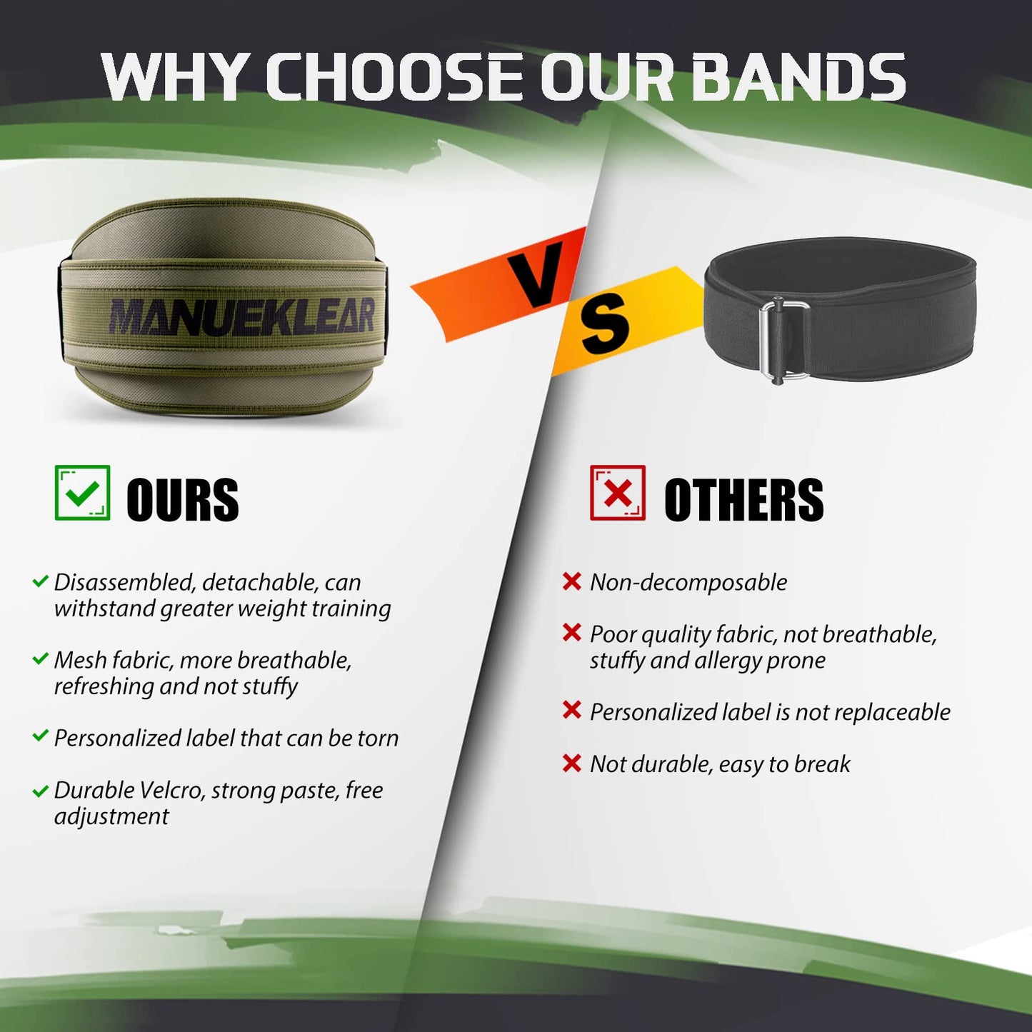 Weight Lifting Belt, Lifting Belts for Women Men,MANUEKLEAR Weightlifting Belt Quick Locking Back Support for Bodybuilding, Fitness, Powerlifting, Cross Training, Squats, Workout, Exercise (Olive Drab, M（32-37inches）)