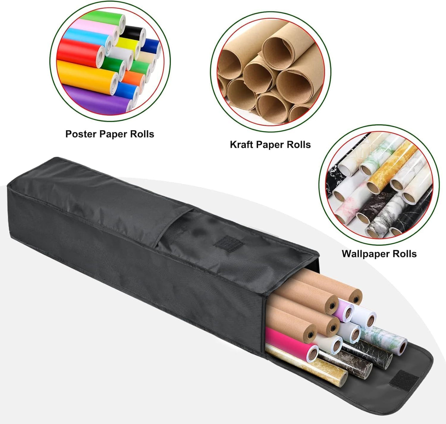 Regine Switzerland Christmas Wrapping Paper Storage - 30 Inch Organizer for 9 Rolls - Durable 600D Fabric