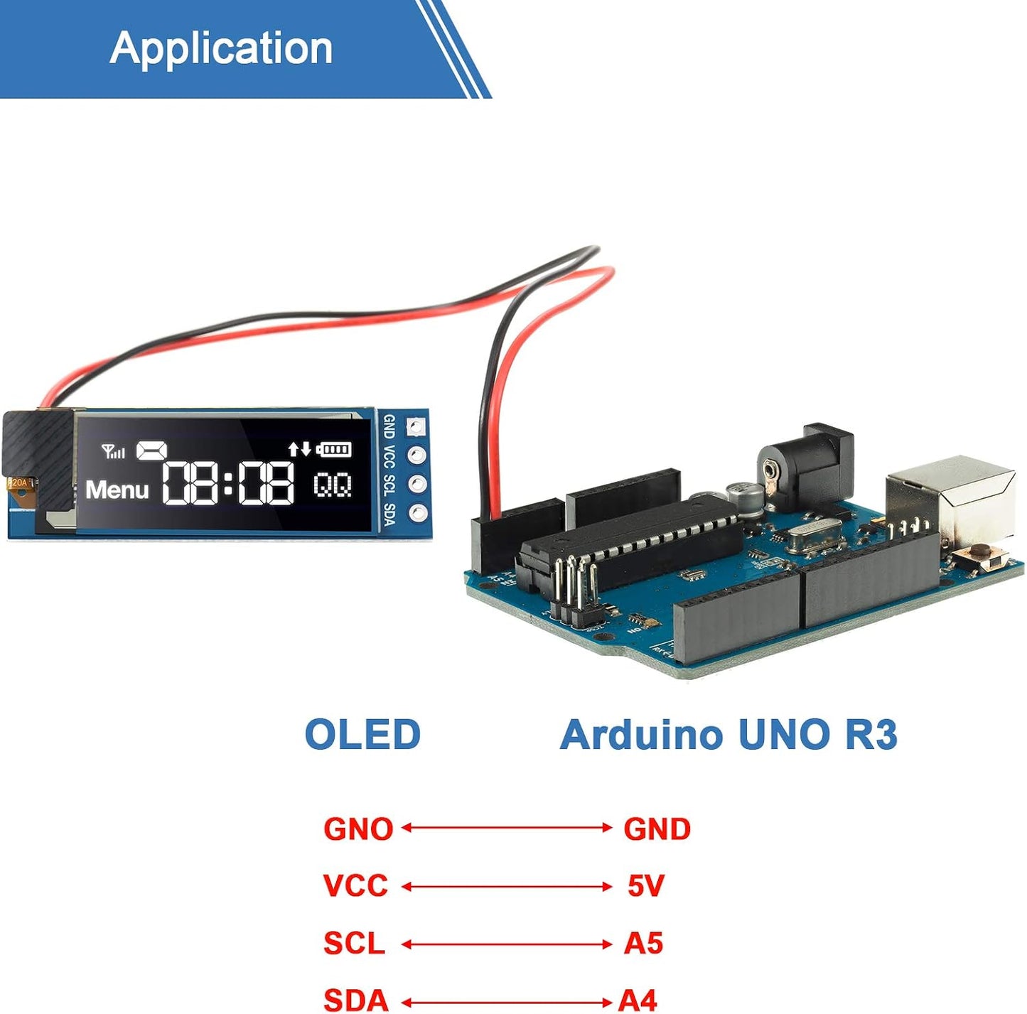 2 I2C 0.91 Inch I2C 3.3V 5V(White Frienda Pieces OLED Display Module, OLED Screen Driver, Compatible with Arduino