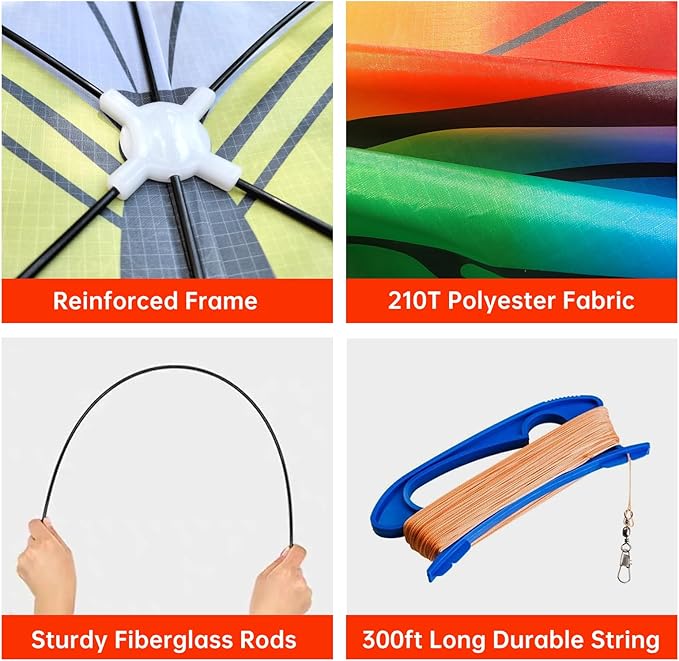 Butterfly Kites for Kids and Adults Easy to Fly, Single Line Beach Kite for Boys & Girls, 55’’ x 28’’ Butterfly for Teens Comes with 300 FT String Handle