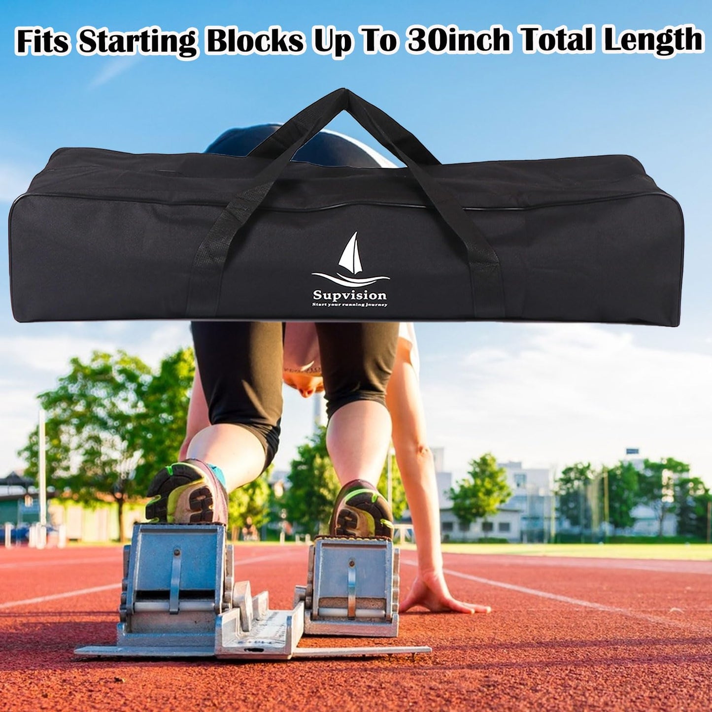 Supvision Starting Block Track Field with Carry Bag Multi-Function Track Starting Blocks for Sprinting 6 Angle Adjustable Aluminum Running Blocks Suitable for Athletics Plastic Runway Cinder Track
