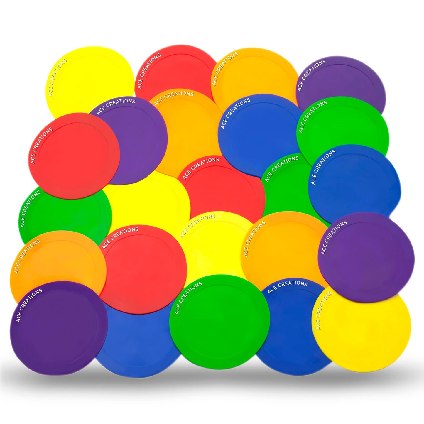 Ace Creations 9 Inch Poly Vinyl Spot Markers – Training Drills with School Gyms, Sports Teams, Track and Field, Basketball, Football, Soccer, Baseball, Gymnastics, Preschool, Kindergarten – Set of 12