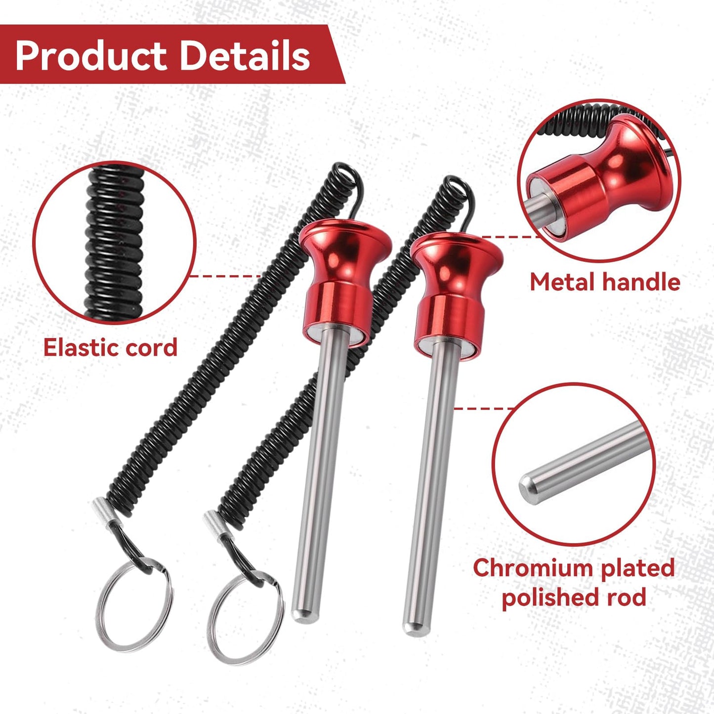 Frdhee 2Pcs Weight Stack Pin, Universal Magnetic Weight Pin with Pull Rope, 0.4 Inch Aluminum Alloy Gym Pin Weight Machine Pin for Home Gym Exercise Machine Accessories
