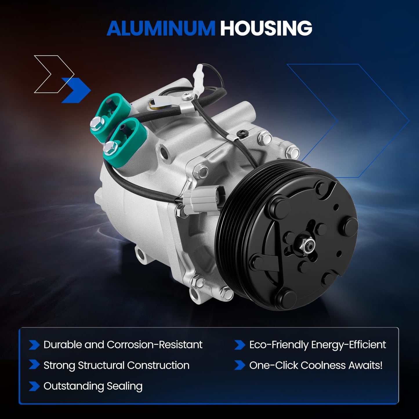 SYKRSS 77613 Air Conditioning A/C Compressor with Clutch Compatible with Acura EL 2001-2005 1.7L L4, Compatible with Honda Civic 2002-2005 1.7L L4
