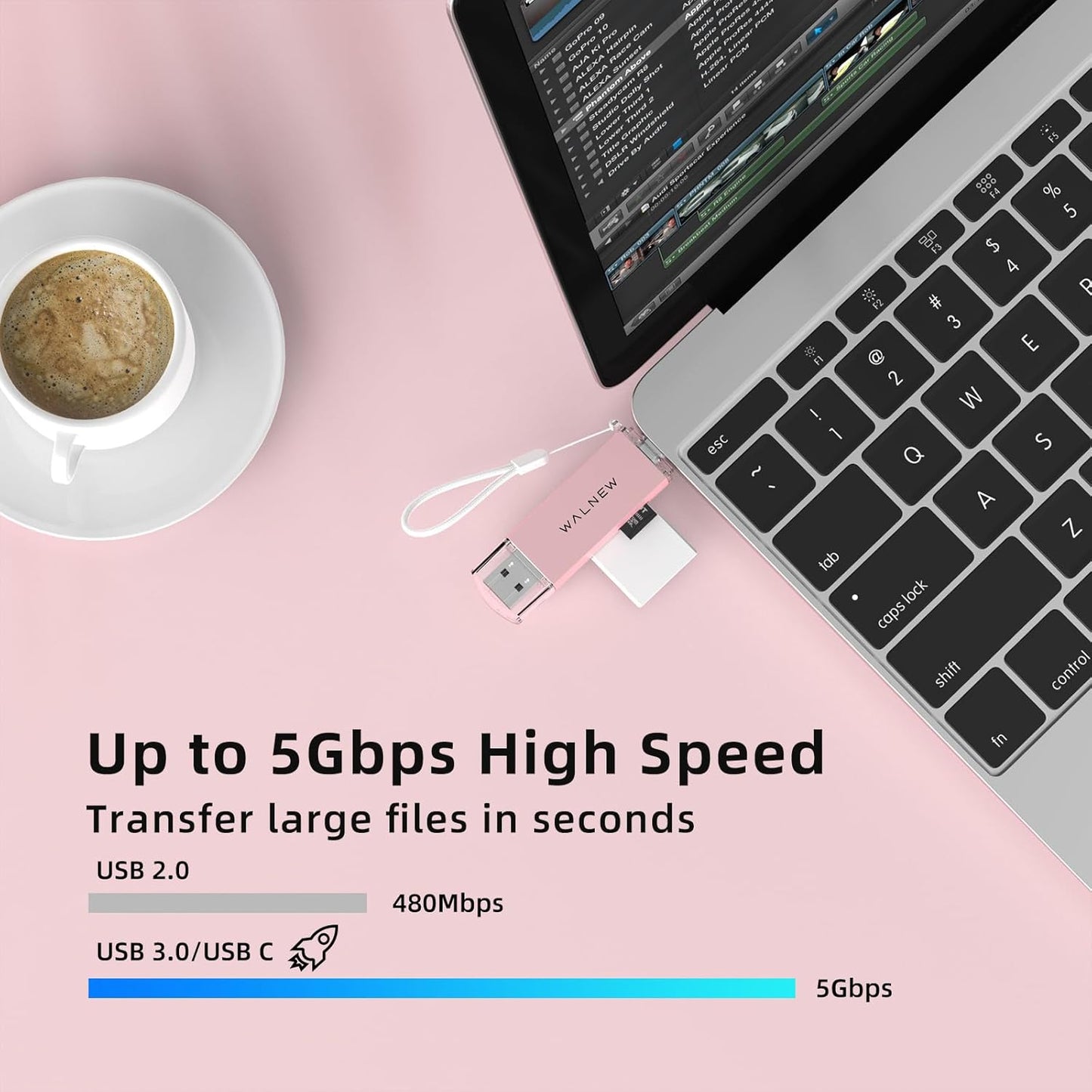WALNEW 3.0 SD Card Reader, USB and USB-C to SD/TF Memory Card Adapter for Mac,MacBook,Computer/PC,Laptop,iPad,Samsung