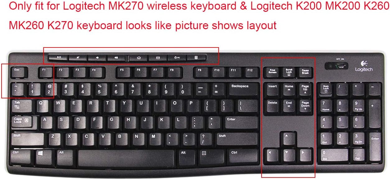 JuYuish MK370 MK270 K200 K260 K270 MK200 MK260 Ultra Thin Desktop Silicone Clear Keyboard Cover Skin Protector