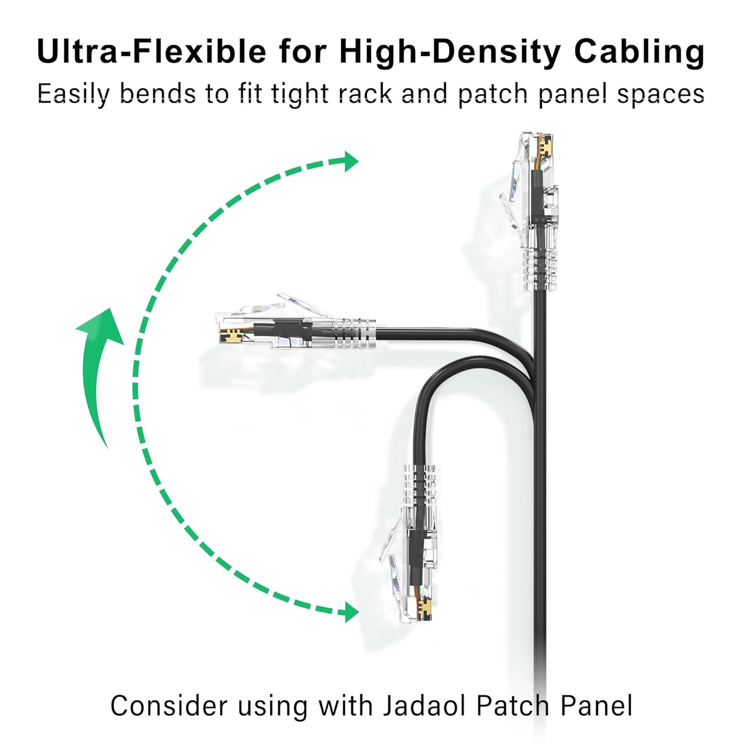 Cat6A 1.5ft 24-Pack, 10Gbps Cat8 Cat7 Jadaol Patch Cables Support Network, Snagless Ethernet Patch Cable for Short