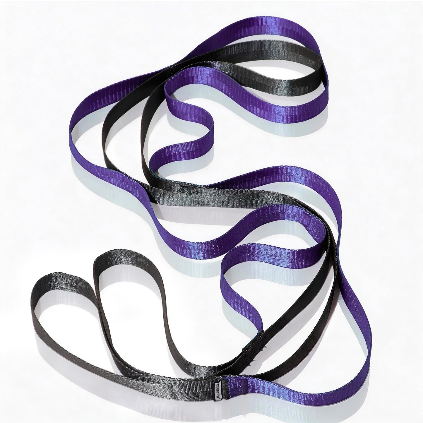Acozycoo Stretching Strap with 10 Loops – Non-Elastic Yoga Strap for Physical Therapy, Knee Replacement Recovery & Plantar Fasciitis – Leg Stretcher Band for Flexibility & Hamstring Rehab（Purple)