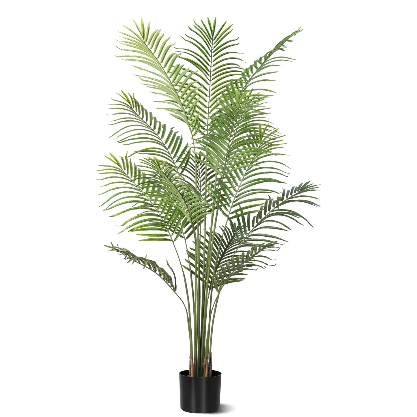 Artificial Palm Tree 6ft Tall Fake Palm Tree Indoor Decor Faux Tropical Areca Floor Plant in Pot, Artificial Silk Plant for Home Office Living Room Decor Indoor