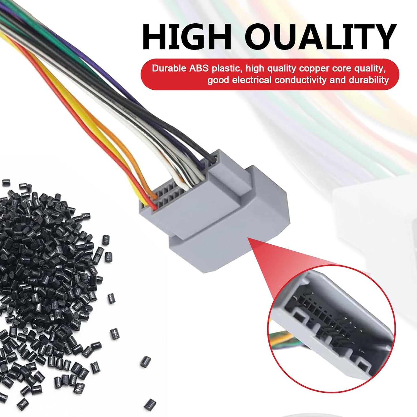 Arwrilt 3 6.5 Inch PCS Car Radio Wiring Harness, Stereo Wiring Harness, DVD Power Speaker Cable Connectot, Suitable