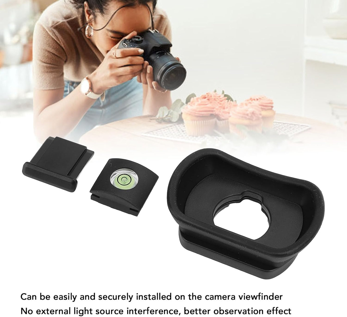 XZXCVN 3 Set GFX100II, XH1, XH2S, GFX50S, T5 Piece Eyepiece for Camera Viewer, Hot Shoe Cover and Bubble Level