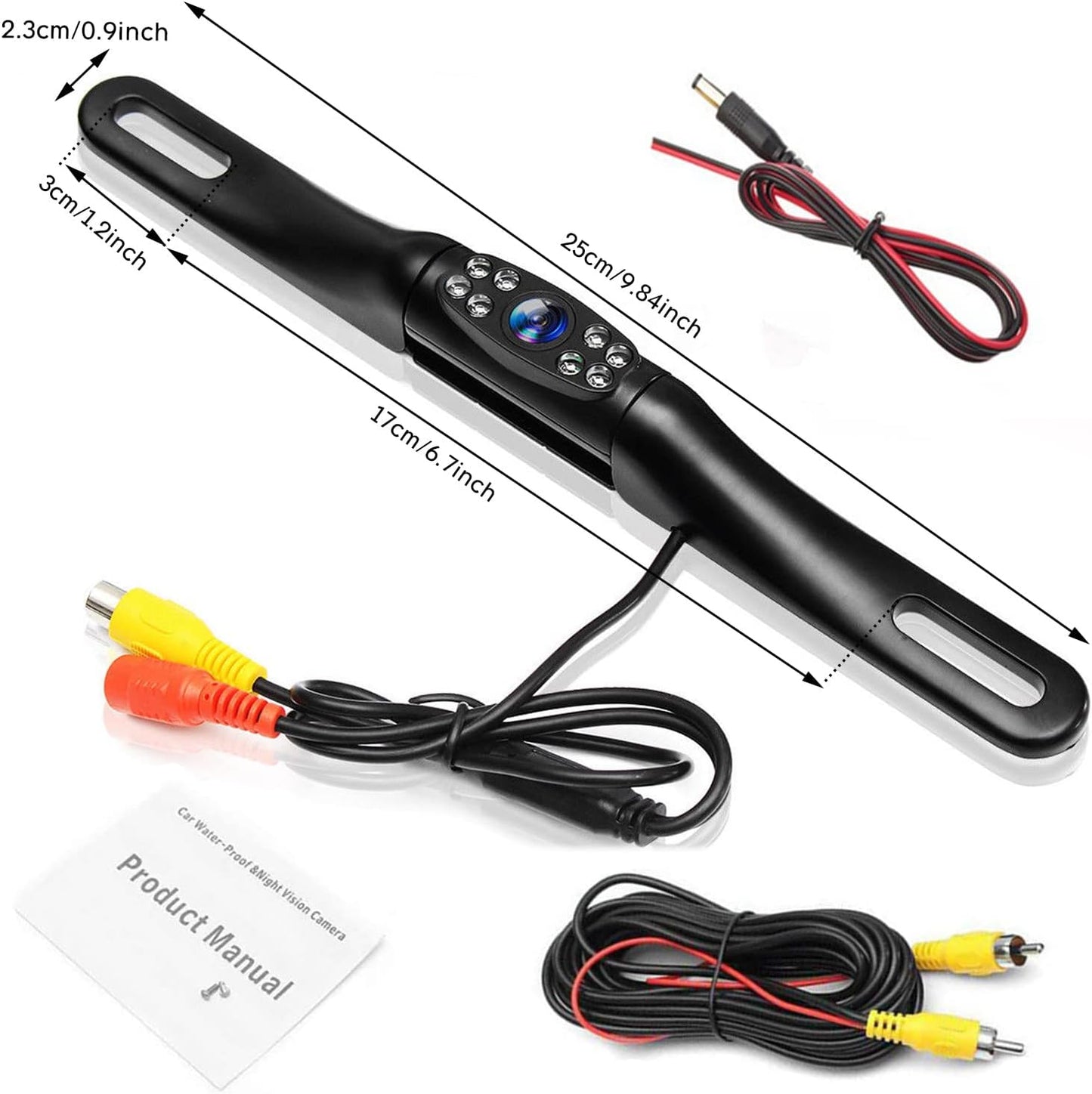 Kairiyard 170 License Plate Backup Camera, Waterproof View Rear View Reverse Camera Night Vision Back up Camera Systems