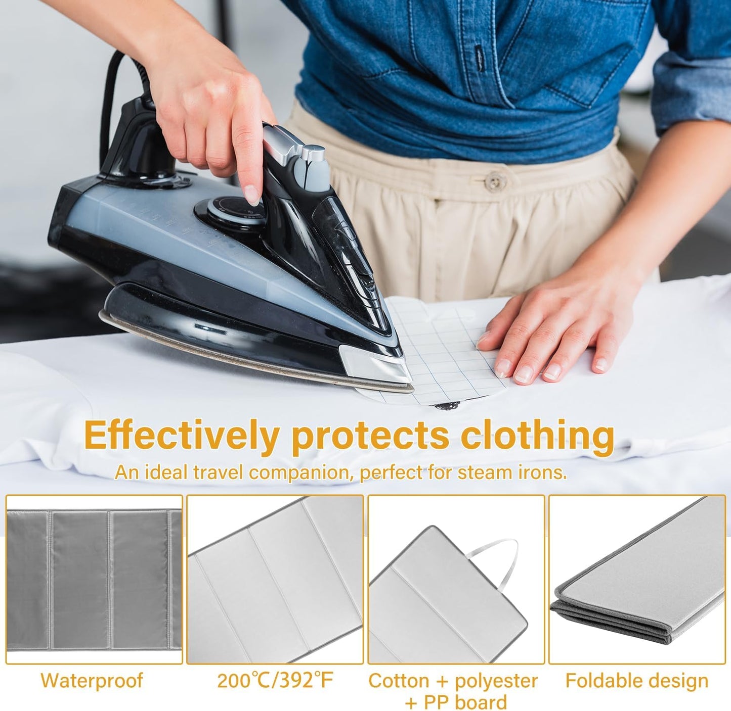 Skiennix Over The Door Steaming Station - Portable Garment Steamer Pad for Home & Travel