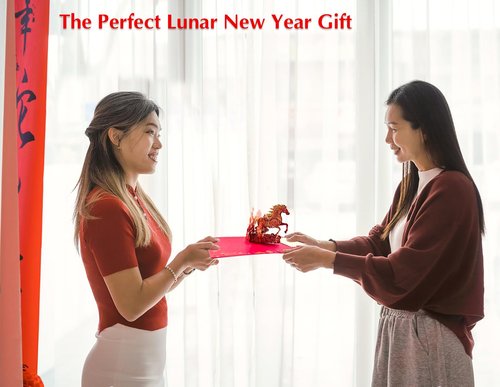 BIZIBAFF 3D Pop-Up Chinese New Year Card & Decorations 2026 - Year of The Horse - Handmade Lunar New Year Greeting Cards with Envelope, Unique Spring Festival Gifts for Family & Friends