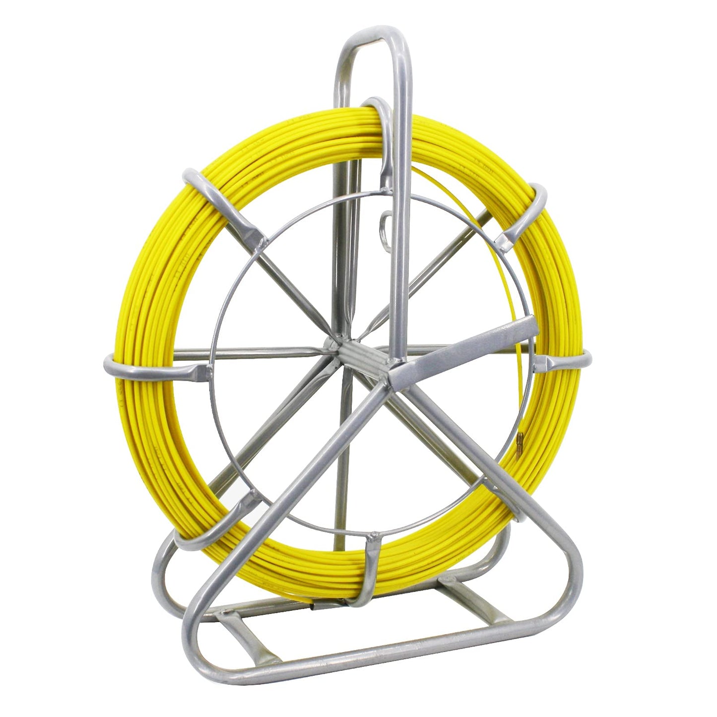 6MM 450 FT Duct Rod Fiberglass Fish Tape Electrical Wire Cable Puller Duct Rodder Fish Tape Puller Wire Cable Running with Cage