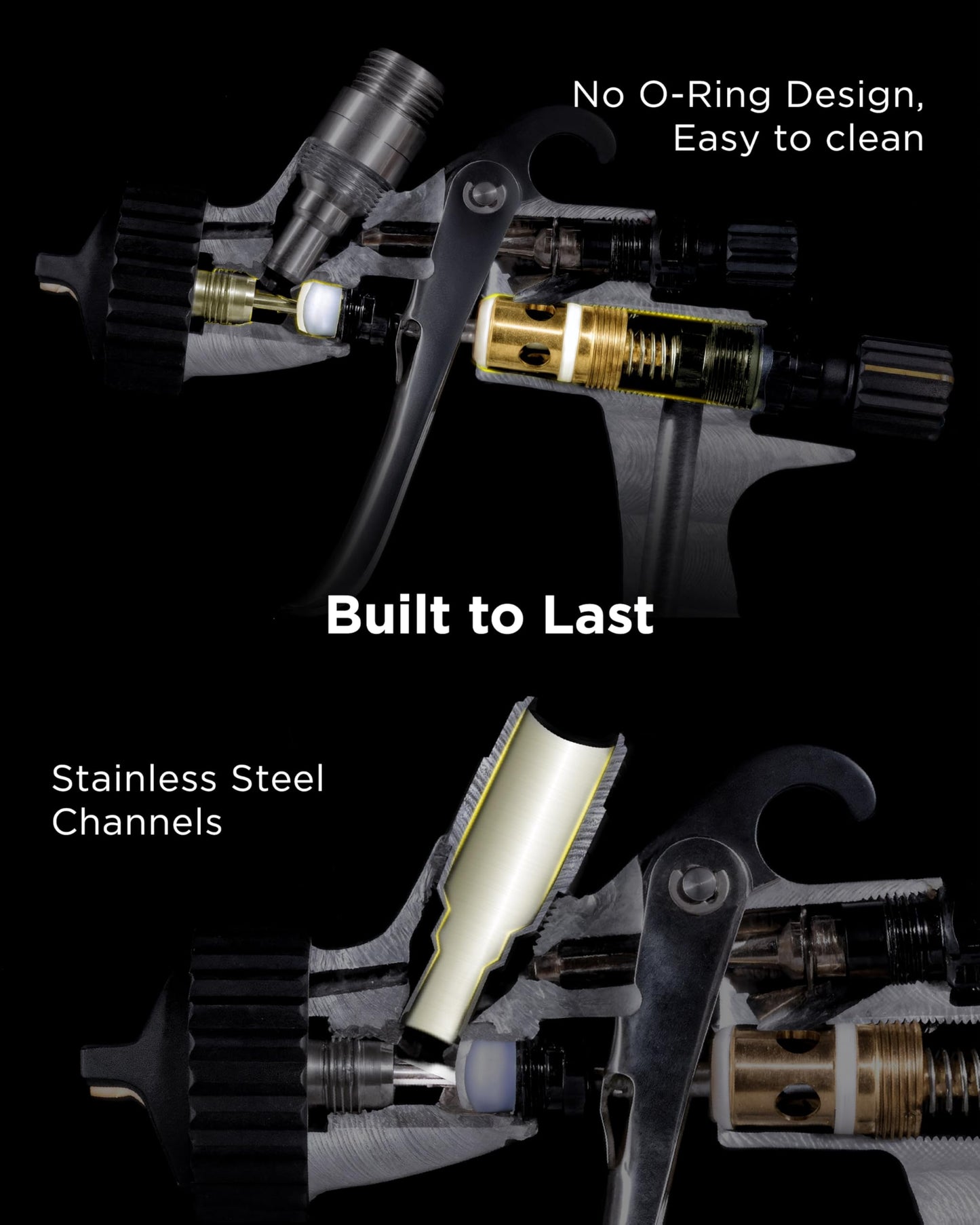 InoKraft Drizzle Pro LVLP Spray Gun, Precise Low-Overspray Performance with Ultra-Light 340g Design. Includes 1.3B/1.3C Nozzles and Accessories, Ideal for Automotive and Industrial Coatings