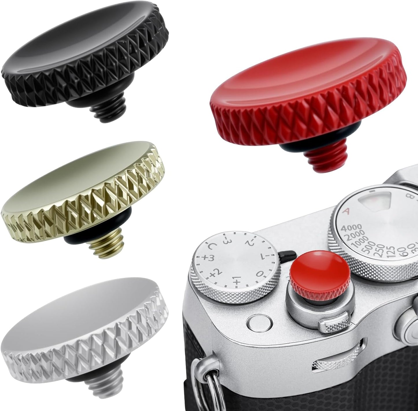 4 X-T3 X100 X100S X-T10 X-T20 X-T30 Xpro1, 4 SDTC Tech Pcs Fuji Shutter Release Button Accessories, Copper Camera Soft