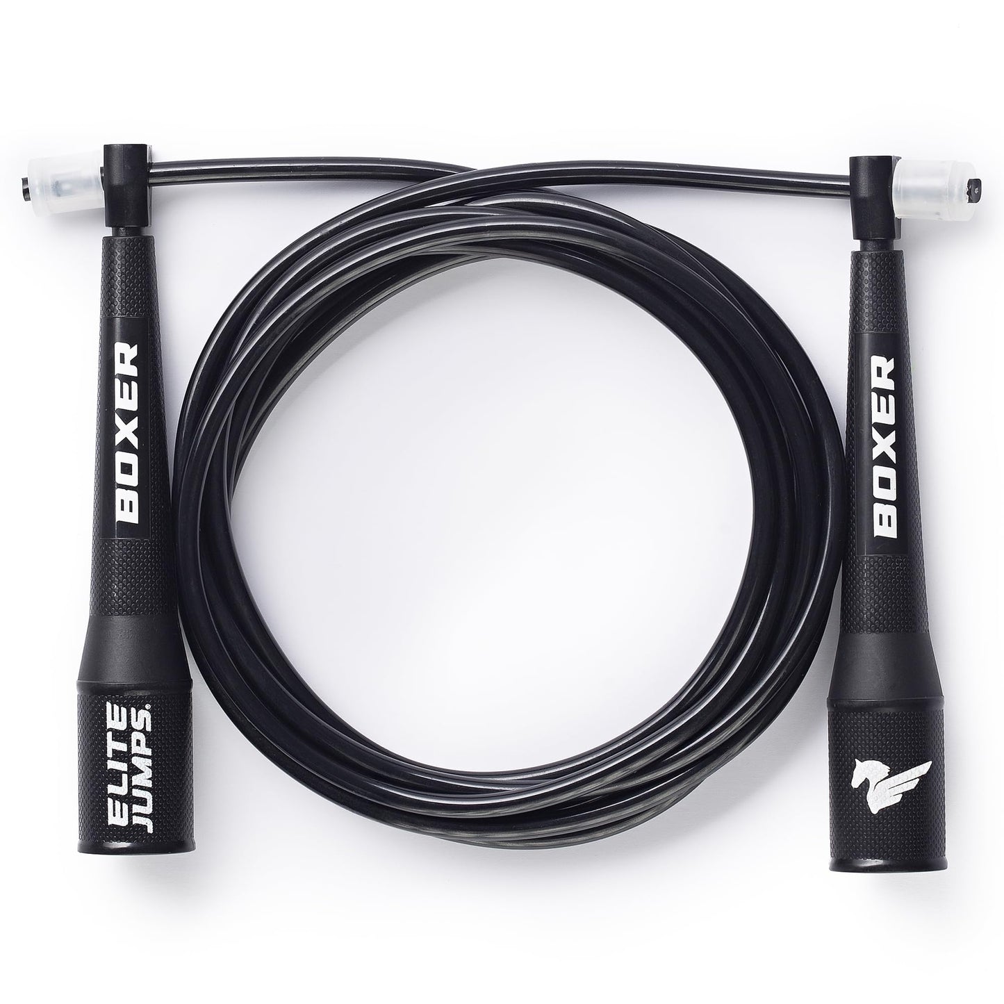 EliteSRS 10 Foot Outdoor Rated 5Mm Pvc, Boxer Jump Rope 3.0 with Smooth Action Polymer Handles and Ergonomic Slip-Resistant Dimpled Grips Black