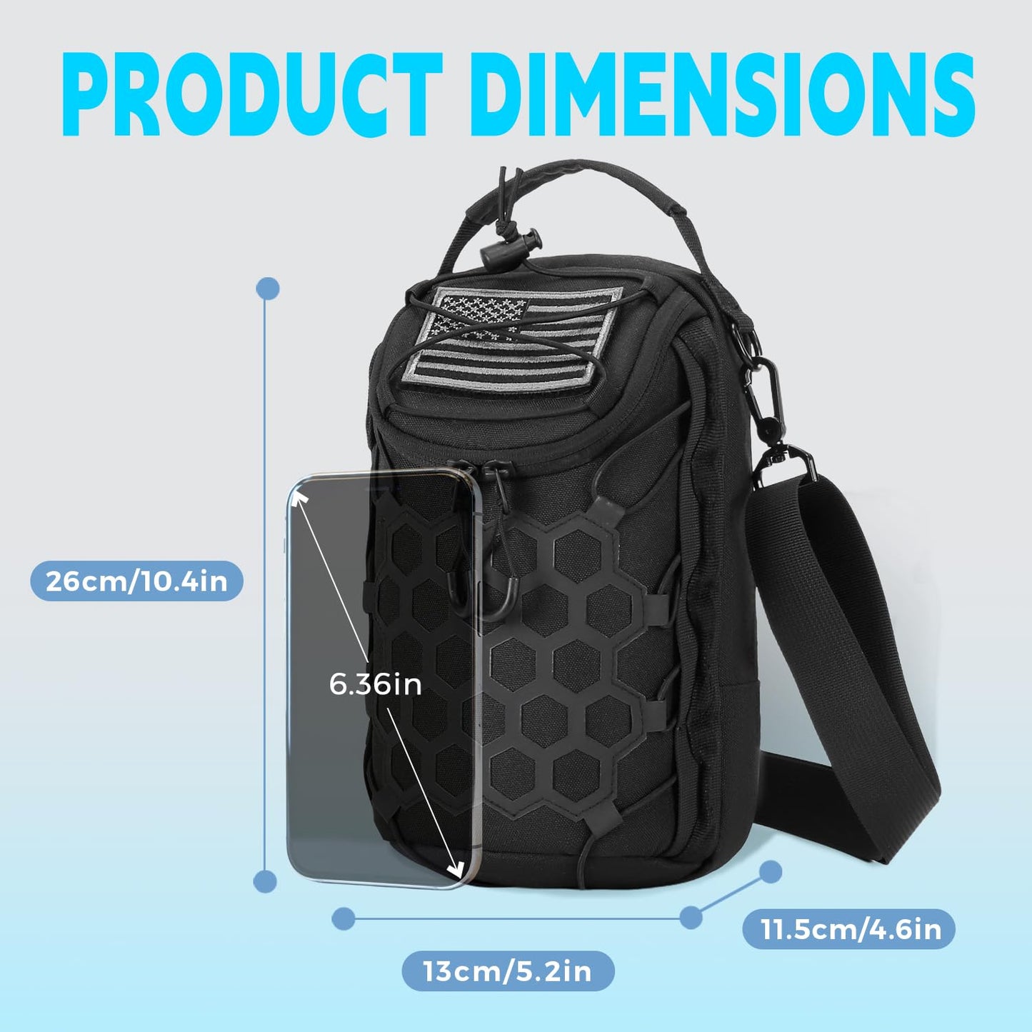 WOISIASO Magnetic Gym Sling Bag, Unisex Lightweight Small Crossbody Chest Bag Casual Sports Shoulder Pouch for Men & Women Outdoor Workout Daily Travel (Black)