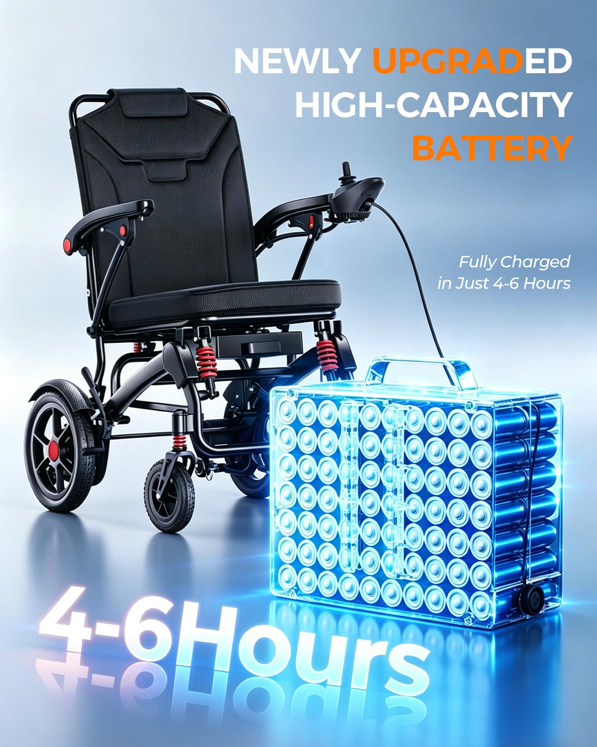 39LB Electric Wheelchairs for Seniors Ultra Lightweight, 25 Miles Long Travel Range Motorized Wheelchair, All Terrain Compact Portable Power Wheelchair, Foldable Mobility Scooter for Adults