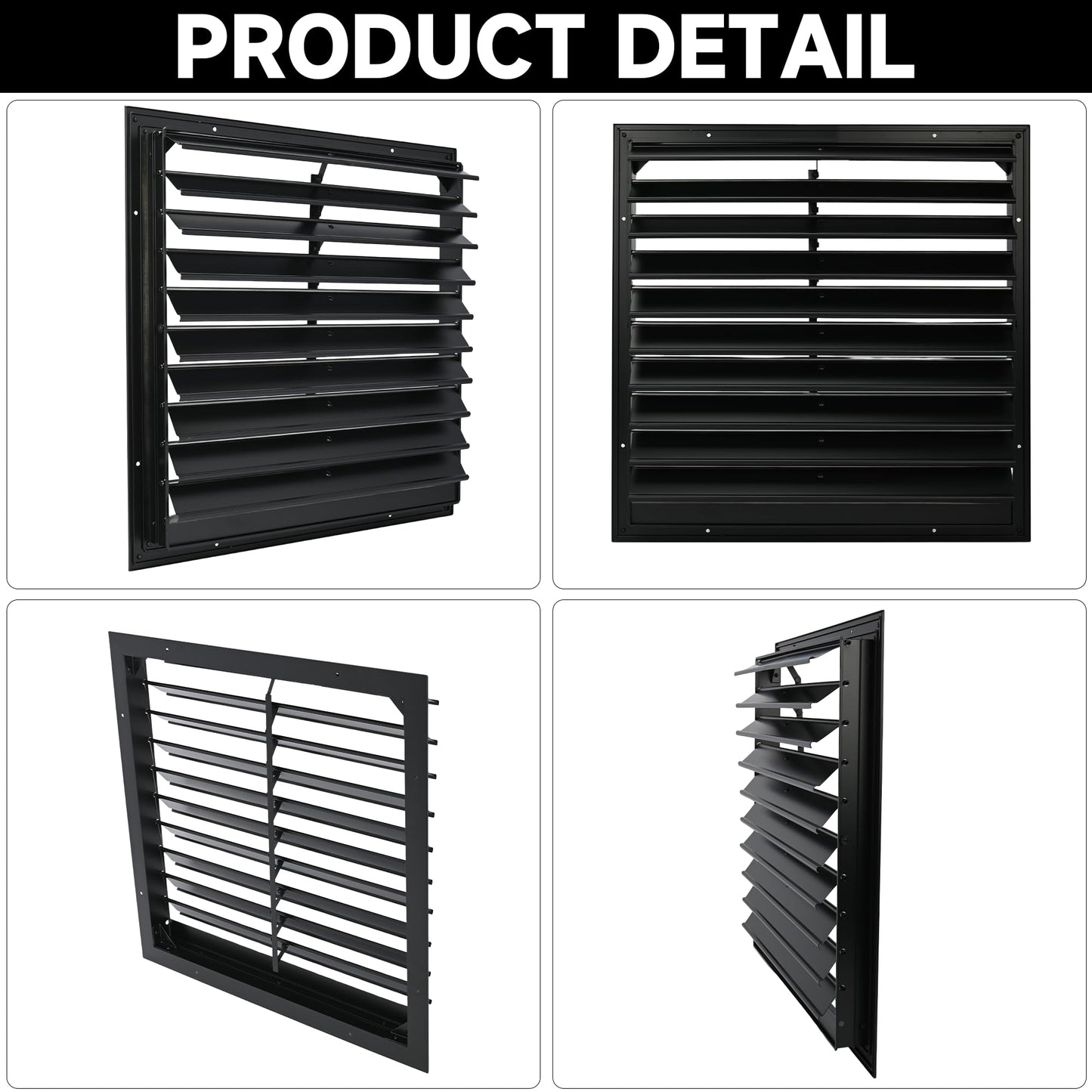 YAGEANNL 20 Inch Automatic Exhaust Shutter Louver Vent, 2Pcs Aluminum Gravity Shutters Louver for Windows Outside, Home Attics, Greenhouse Vent