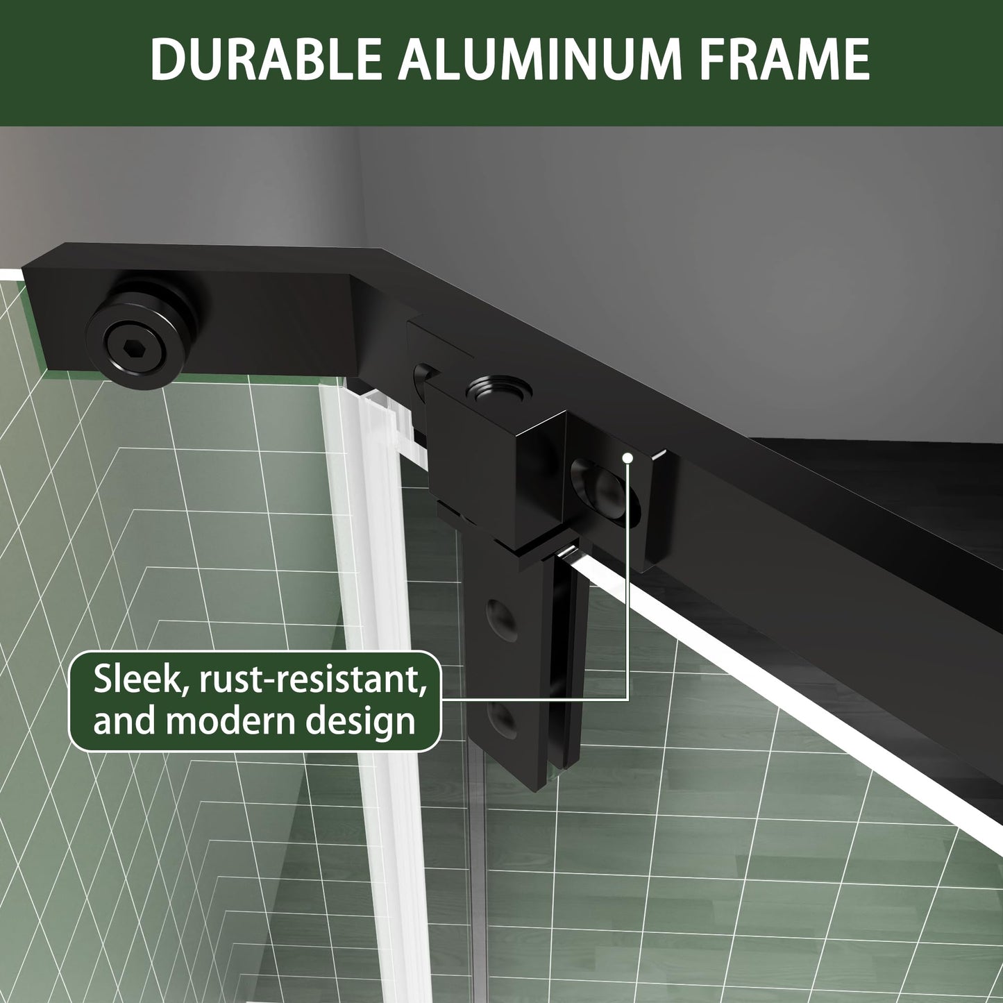 36" W x 36" D x 72" H Frameless Neo-Angle Shower Enclosure, Pivot Glass Shower Door with 1/4" (6mm) Clear SGCC Tempered Glass, Matte Black Finish, Reversible Installation