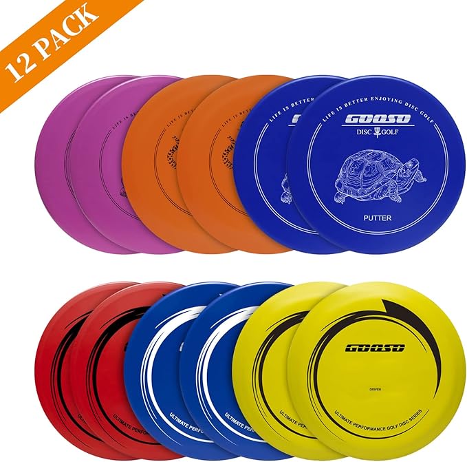 Disc Golf Set with Bag - 12 PCS Flying Disc Golf Discs for Beginner with Putter, Midrange, Driver | Portable Disc Golf Backpack Holds 28+ Discs Free Stand Bag Design for Convenient Use