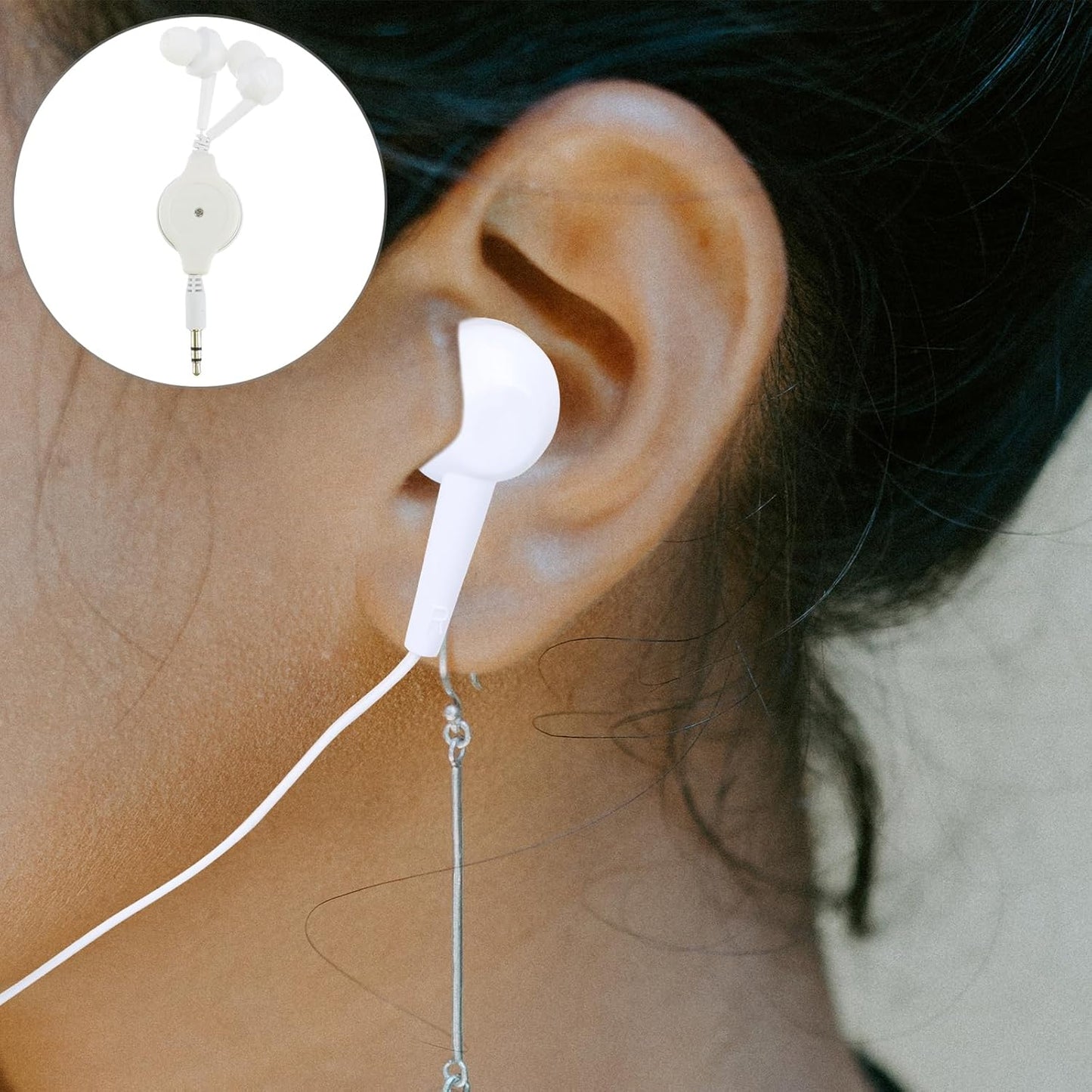 Mp3 3.5mm UKCOCO Earbuds for Player Wrap Around Earphones Ear Buds Wired Wrap Around Earbuds Retractable Earphone