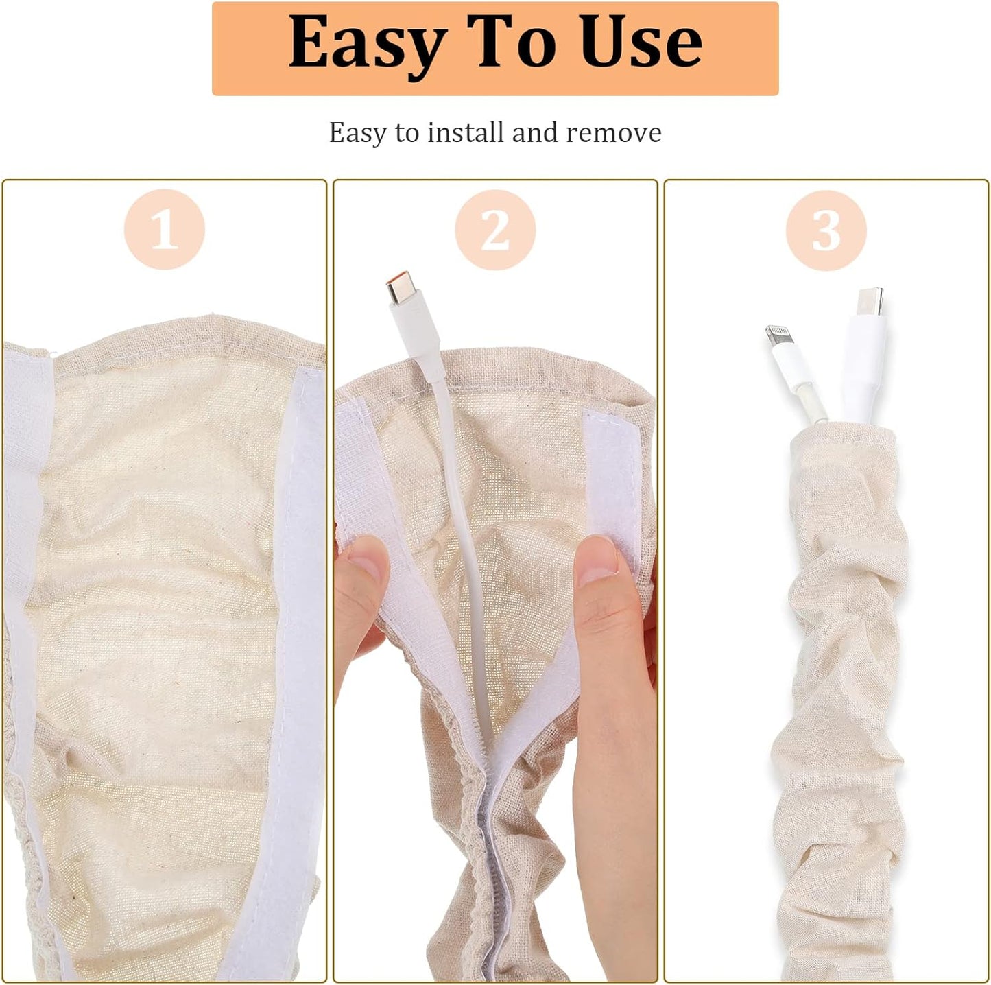 4 6 4 Pcs Fabric Cord Cover Feet and Feet Chain Cable Sleeve Chandelier Lighting Wire Cord Cover for Lamps Light