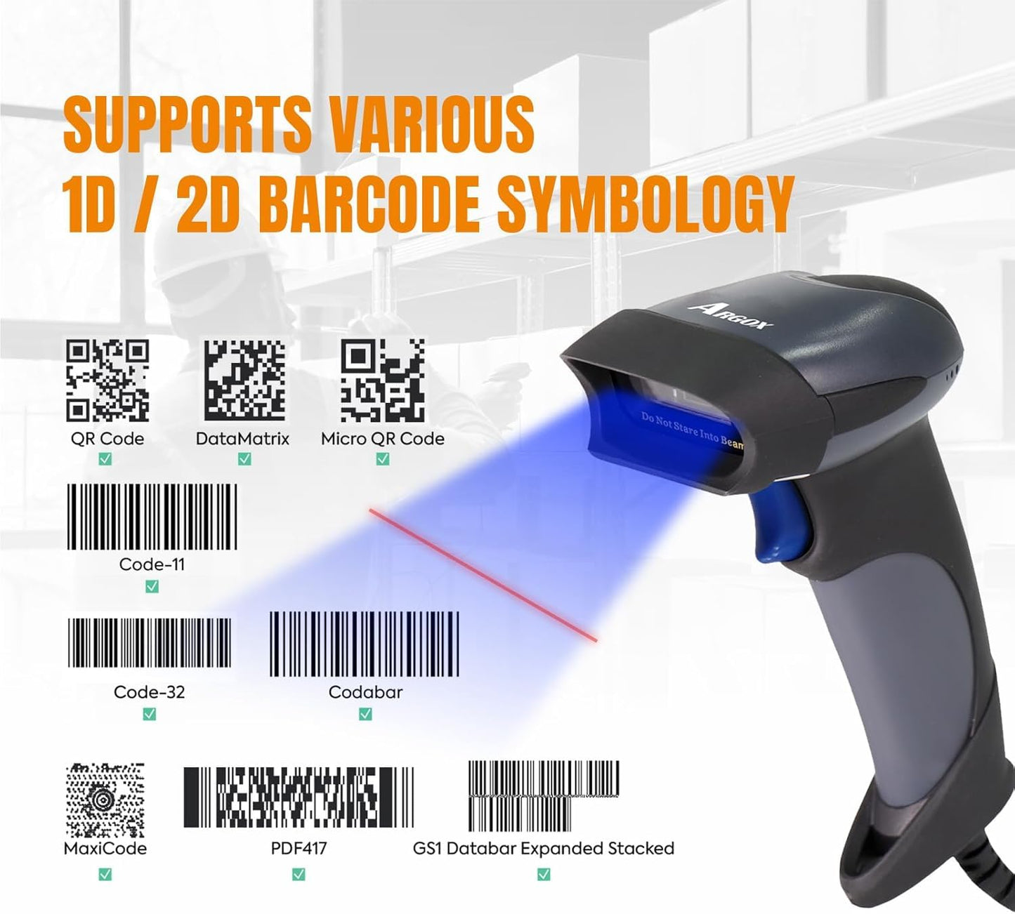 ARGOX Industrial Barcode Solutions Bundle: iX4-250 4" Thermal Transfer Printer (203 DPI, 8ips) & AS-9400 Wired 2D/QR Barcode Scanner | Complete Inventory & WMS Kit | TAA Compliant, Heavy-Duty, Plug &
