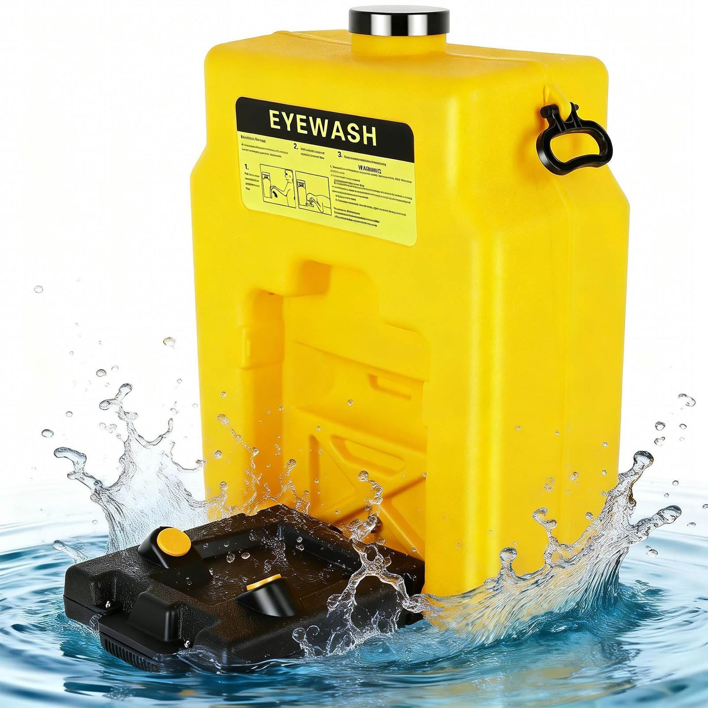 Portable Eyewash Station 14 Gallon with Wall Mount, OSHA Approved Gravity Fed Emergency Eye Wash Station, Heavy Duty Self Contained Unit for Industrial Worksites, Warehouses, Manufacturing