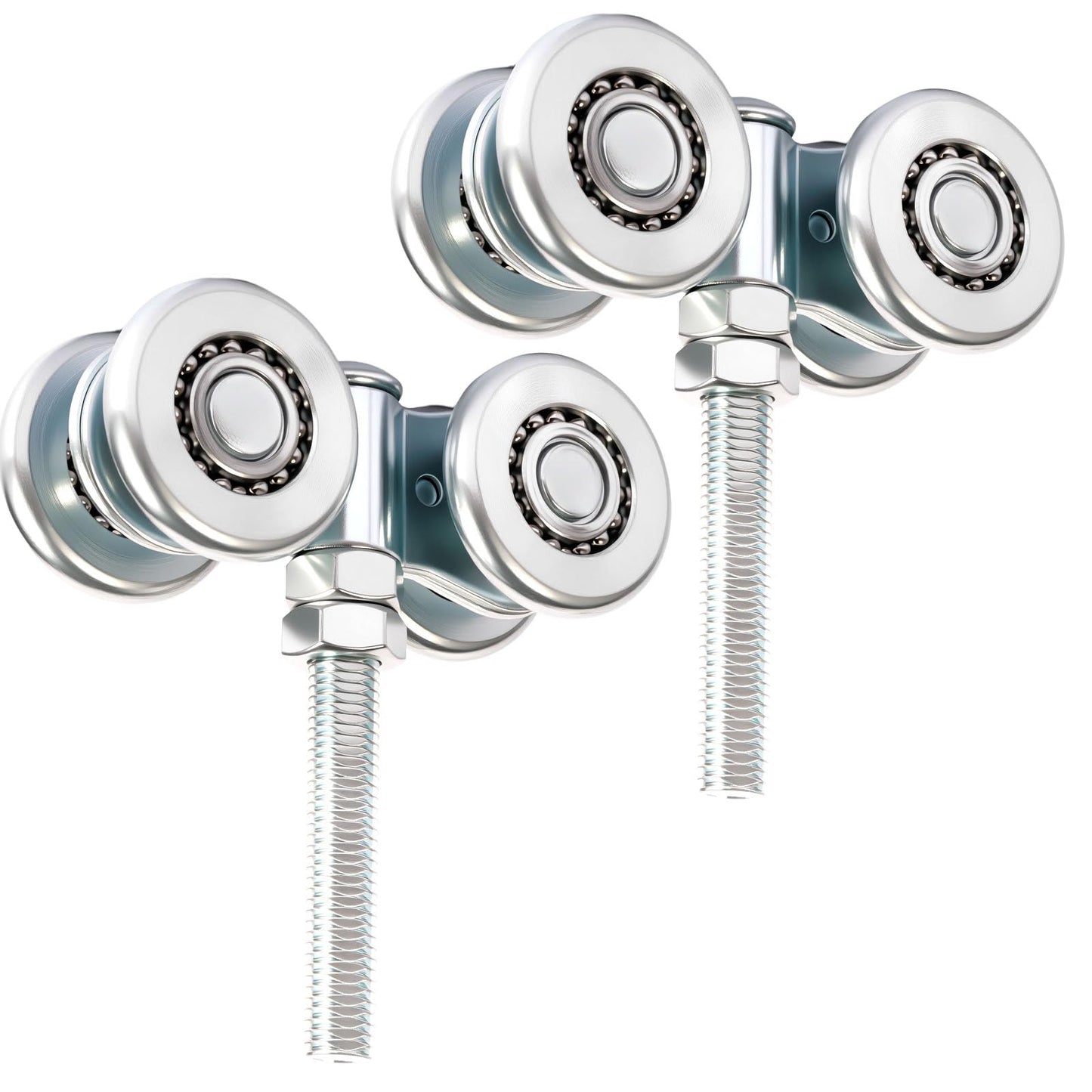 2Pcs Wheel Trolley Assembly Barn Door Rollers for 1-3/4" Wide and 2-1/4" or Taller Rail Hanging Track, Trolley Hanger for Sliding Barn Door for Garage