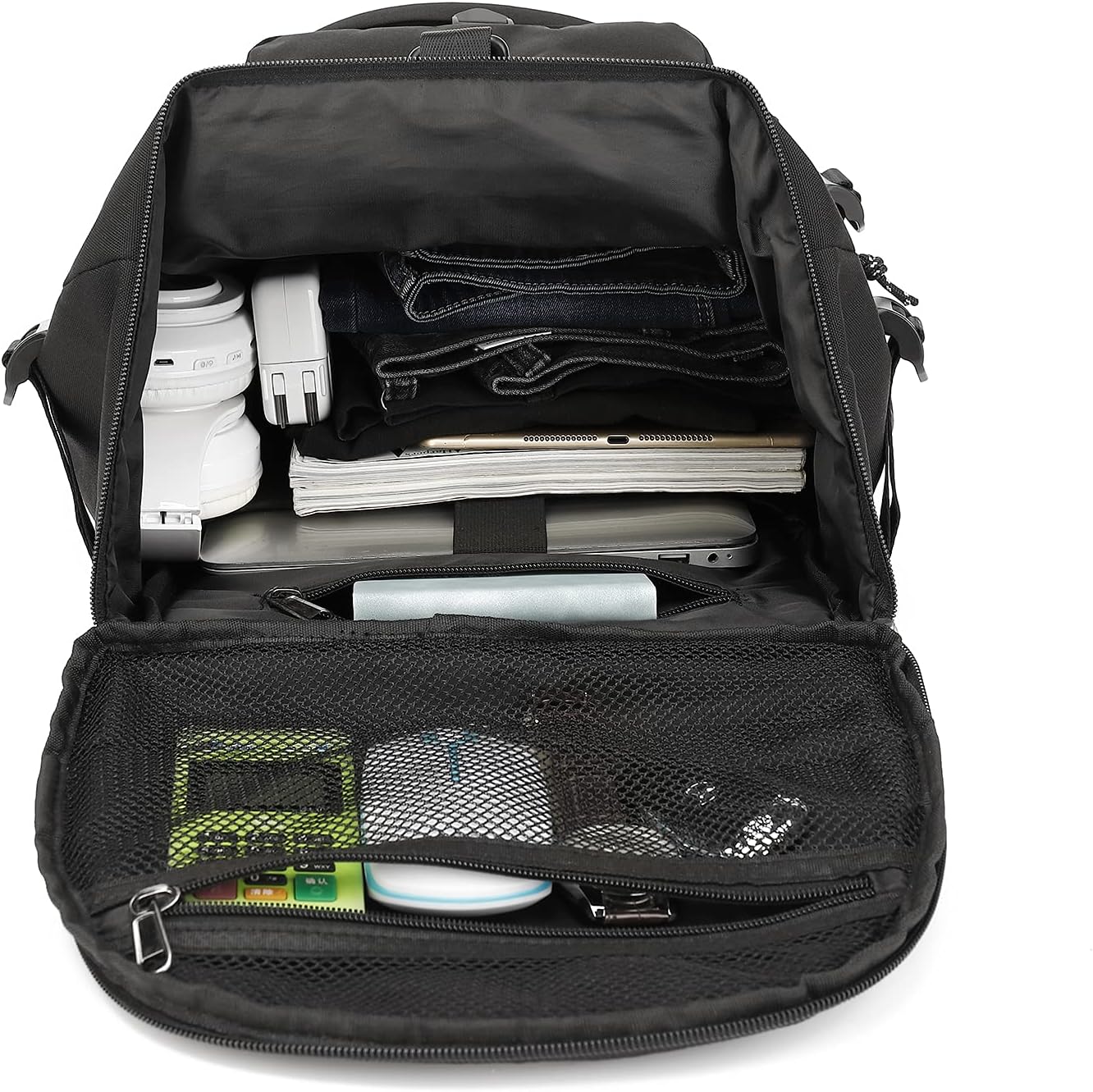 Backpack 4-Way Kalesi Gym Duffle Bag Waterproof with Shoes Compartment for travel Sport Hiking laptop (Black)