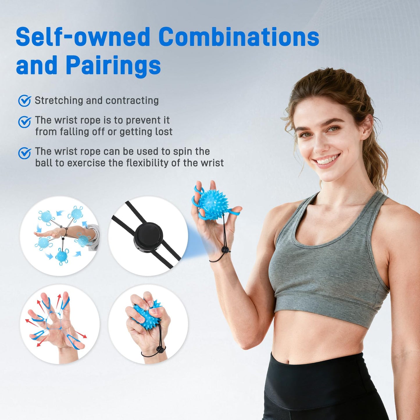 Wefaner Finger Strengthener, Therapy Hand Ball,Finger Exerciser Ball, Finger Stretching and Rehabilitation Training for The Elderly