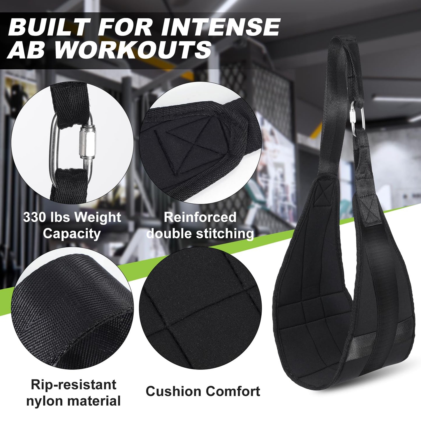 Hanging Ab Straps for Pull Up Bar, Fitness Abdominal Slings Straps for Core Strength Training, Pull Up Straps for Abdominal Leg Raise Exercise Fitness Workout Strength Training
