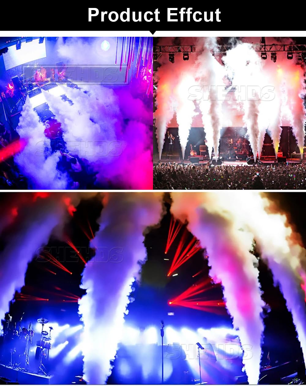 SHEHDS 200W CO2 Jet Machine, Professional Stage Equipment DMX Controller, 15MPa, Smoke 26~32 ft Gas Jet Air Column, Professional LED Stage Smoke Machine for Concerts, Nightclubs, Theaters, Weddings