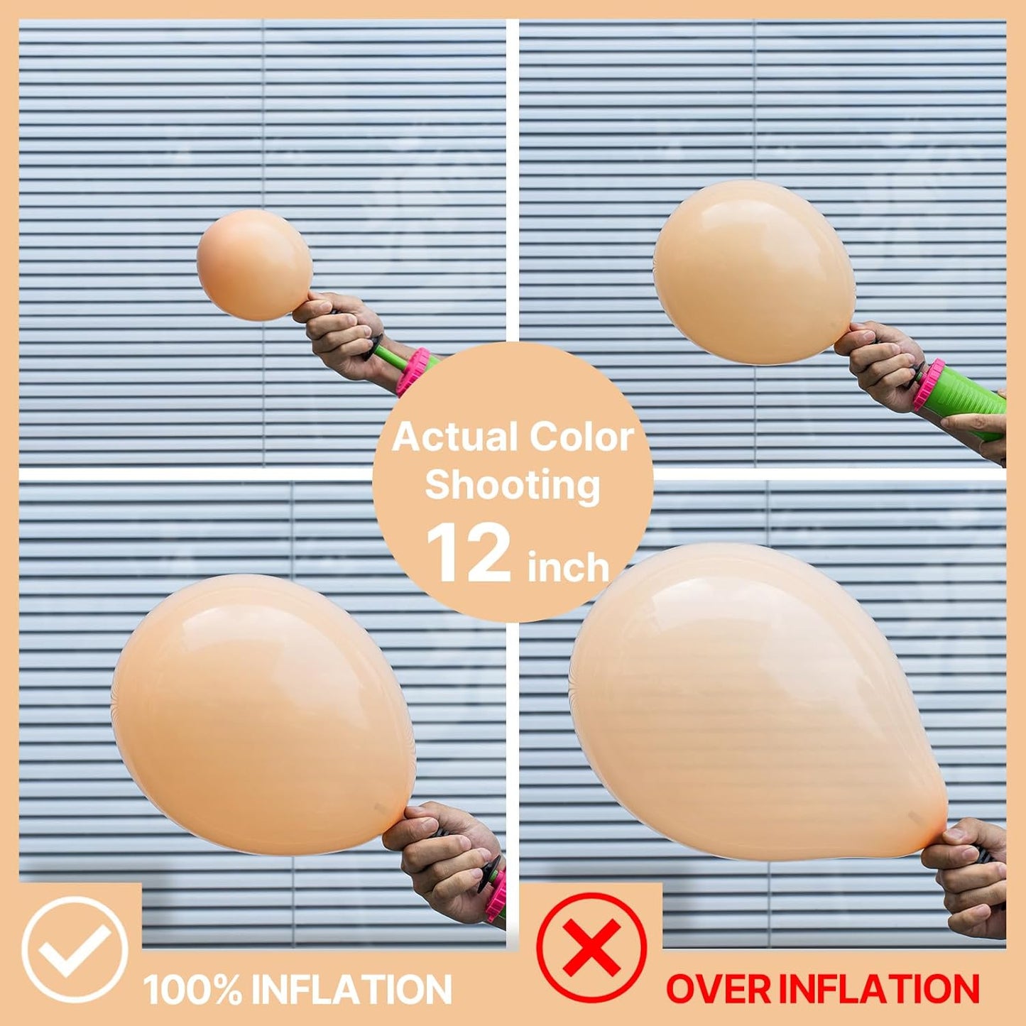 PartyWoo 5-Inch Nude Balloons - 100pcs Apricot Latex Helium Balloons for Boho Theme Parties
