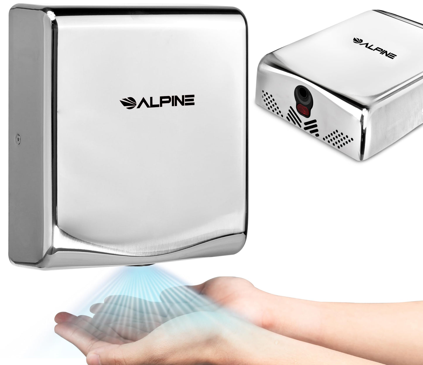 Alpine Commercial Hand Dryer with HEPA Filter, 8 Seconds Extreme Speed Electric Hand Dryer for Home Bathroom/Restaurant with Heat & Speed Control - ADA Compliant (120V Chrome)