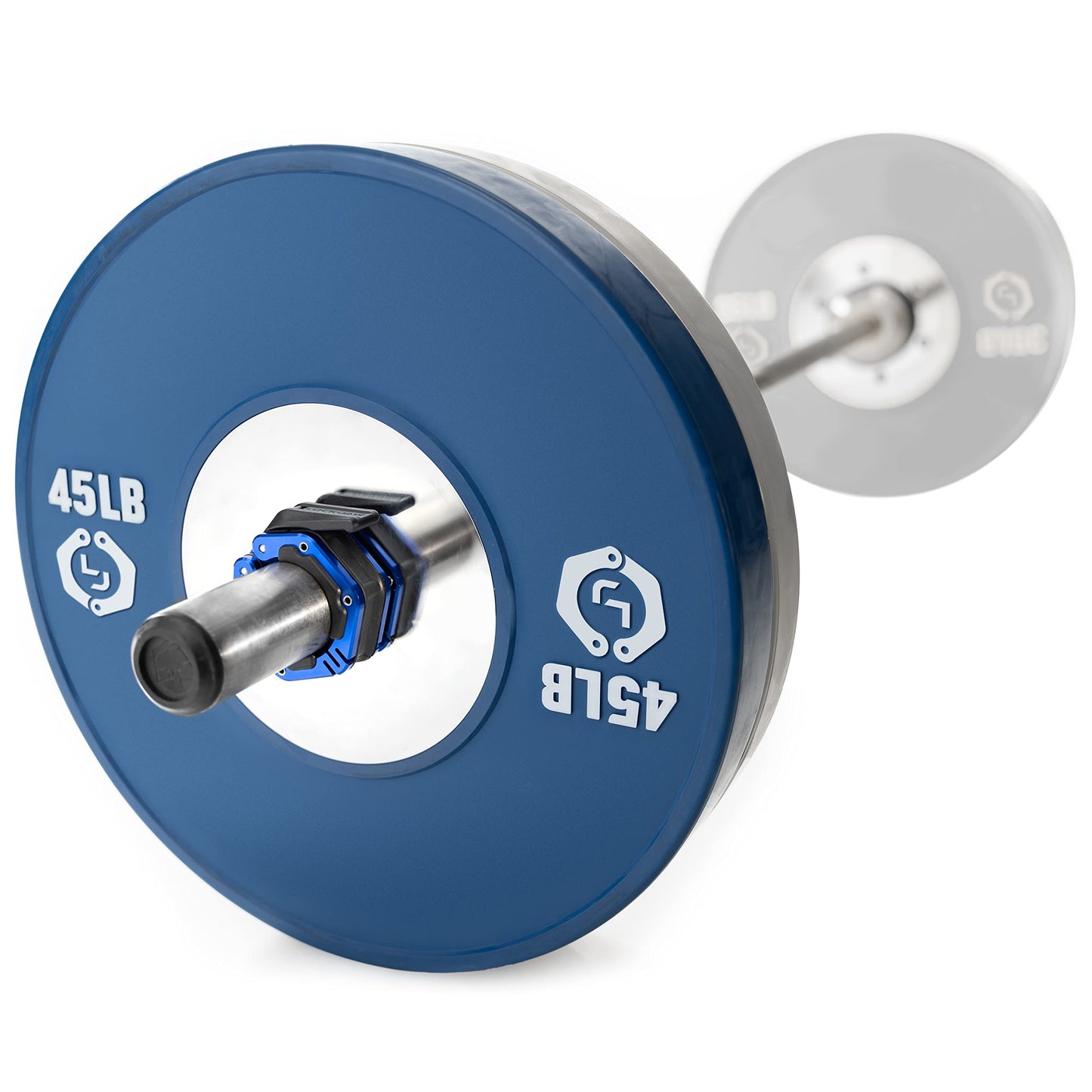Lock-Jaw Flex Barbell Collars Olympic Barbell Clamps w/Magnet 2 Pcs – Heavy Duty Bar Clamps for 2” & 50mm Olympic Bars – Secure Weight Bar Clamps for Strength Training & Home Gym Accessories – Blue