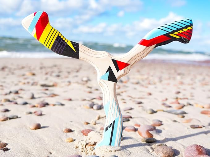 Wooden Boomerang Hurricane v2 | Handcrafted Returning Boomerang | Easy-to-Throw Design for Beginners | Fun Outdoor Game | Thin, Lightweight and Safe to Use Idea | Suitable for 14+