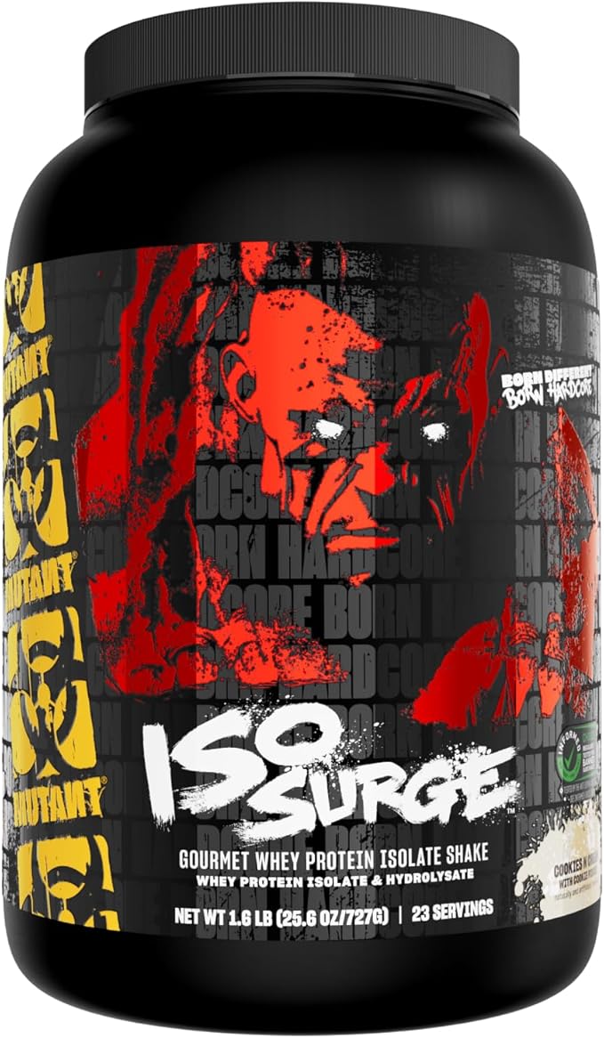 Mutant ISO Surge Whey Protein Isolate Powder Acts Fast to Help Recover, Build Muscle, Bulk and Strength, 1.6 lb (Cookies & Cream)