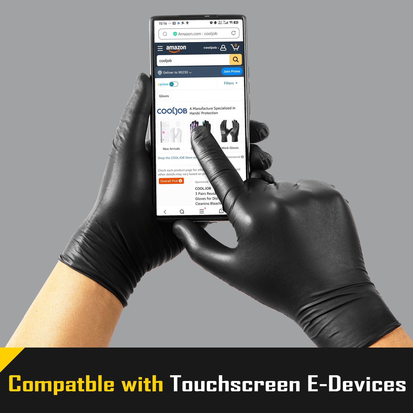 COOLJOB 5 Mil Disposable Nitrile Gloves, Heavy Duty Gloves for Household Cleaning, Cooking, Food Safe & Powder Free, 100 Count Small